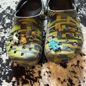 Kids Camo Clogs with Cartoon Charms